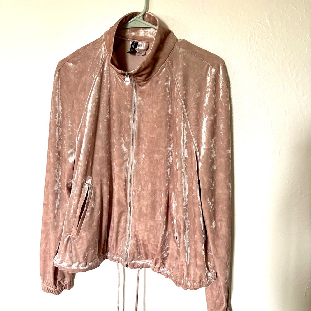 H&M Blush Velvet Jacket Women’s Size 12 Large